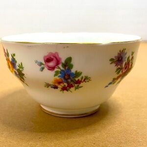 Vtg Adderley Bone China Sugar Bowl without Lid Circled by Floral Band